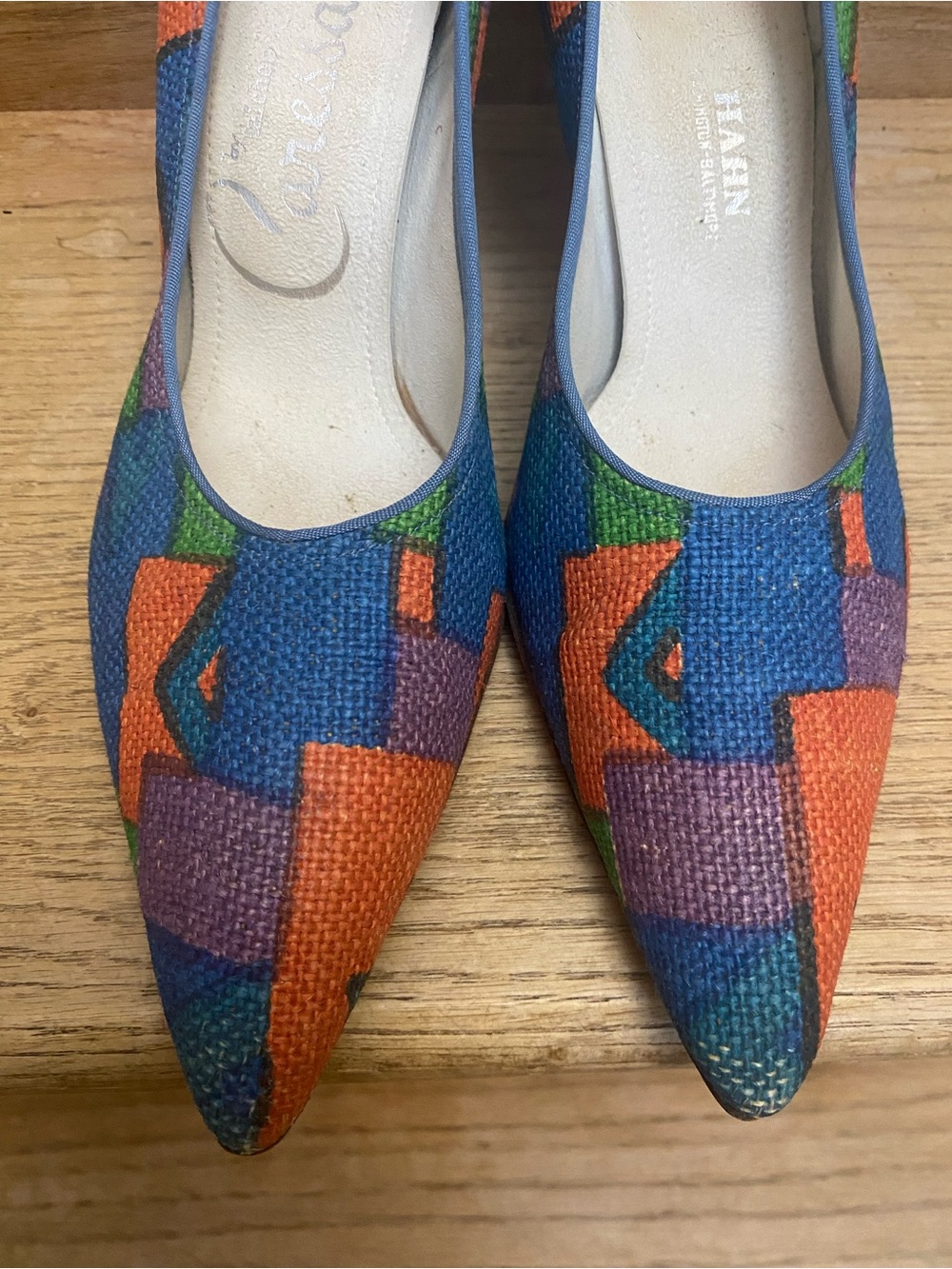 Caressa By Taicher Womens Vintage Woven Point Toe Heels Size 8.5 4A Narrow Heels - Picture 10 of 11